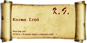 Kozma Izsó névjegykártya